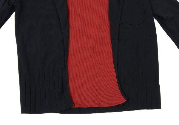 Jean Paul Gaultier Jean Paul GAULTIER CLASSIQUE Rib Black Red Jacket Size 48 Size US M / EU 48-50 / 2 - 8 Thumbnail