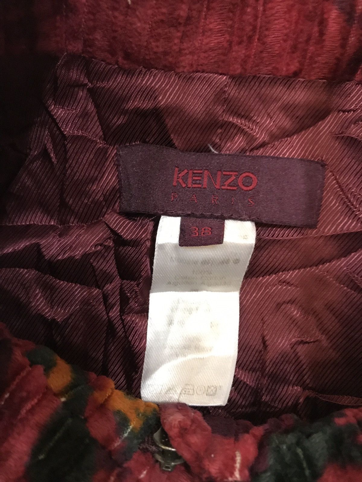Kenzo Kenzo Unisex Red Multicolor XS Corduroy Jacket Blazer Size US XS / EU 42 / 0 - 6 Thumbnail