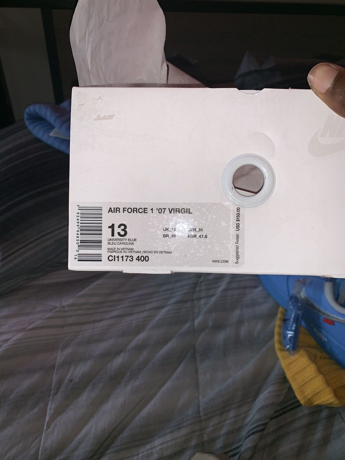 Nike × Off-White × Virgil Abloh Nike Air Force 1 ‘07 Virgil ‘MCA’ Size US 13 / EU 46 - 5 Thumbnail