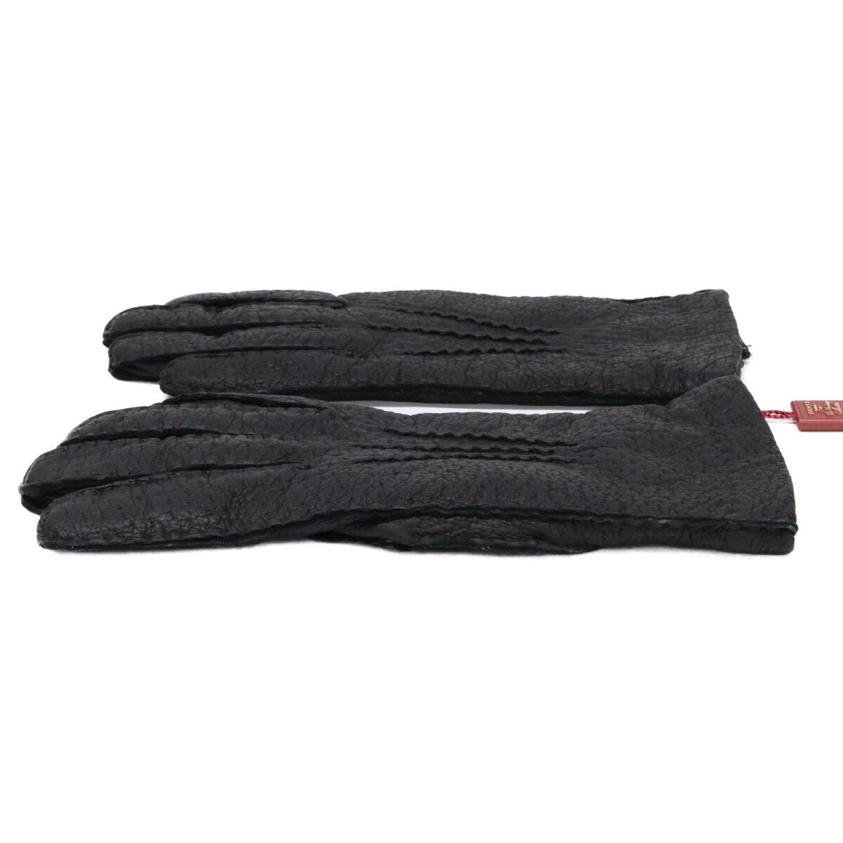 Dents 15-1042 Peccary Leather Cashmere Gloves Black Size 7, Men's — image 3 of 6