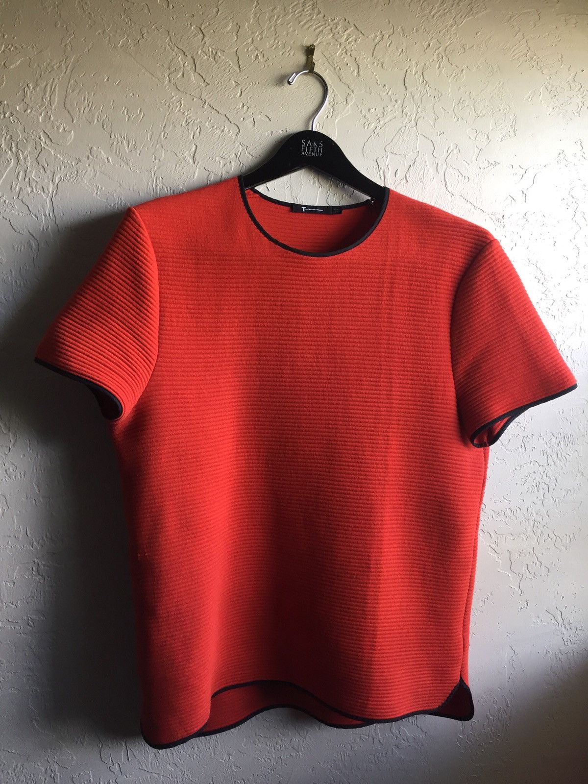 Alexander Wang Alexander Wang Orange Ribbed Top with Shoulder Zipper Size US M / EU 48-50 / 2 - 1 Thumbnail