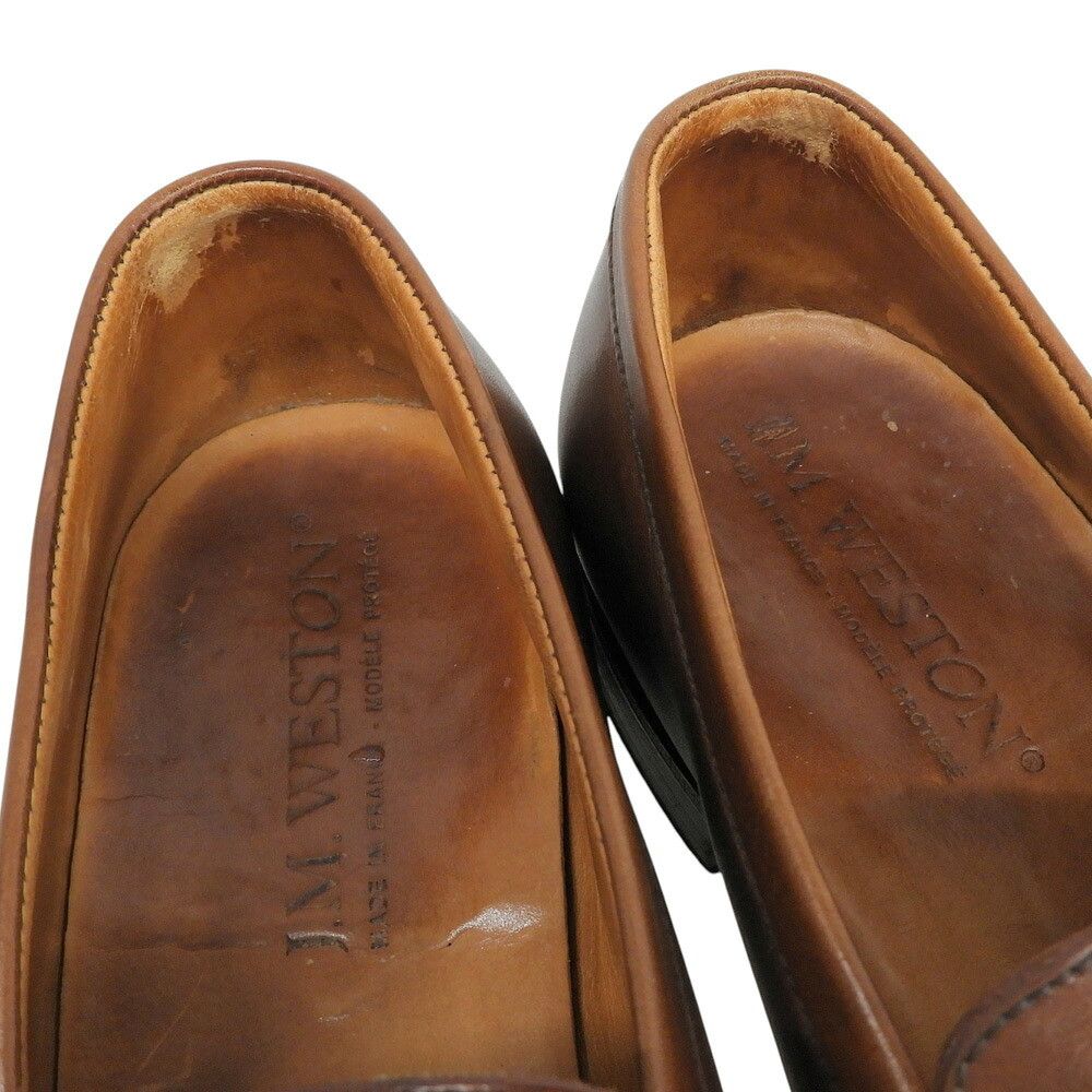 J.M. Weston 180 Box Calf Signature Loafers Brown Size Uk 4, Men's (Size 5) — image 3 of 6