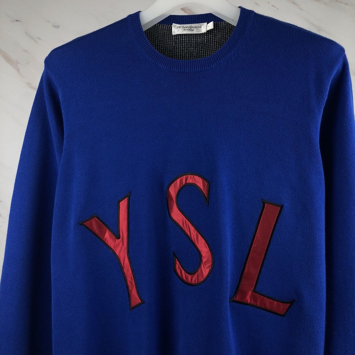 Saint Laurent Paris × Yves Saint Laurent YSL Big Logo Sweatshirt Size US L / EU 52-54 / 3 - 2 Thumbnail