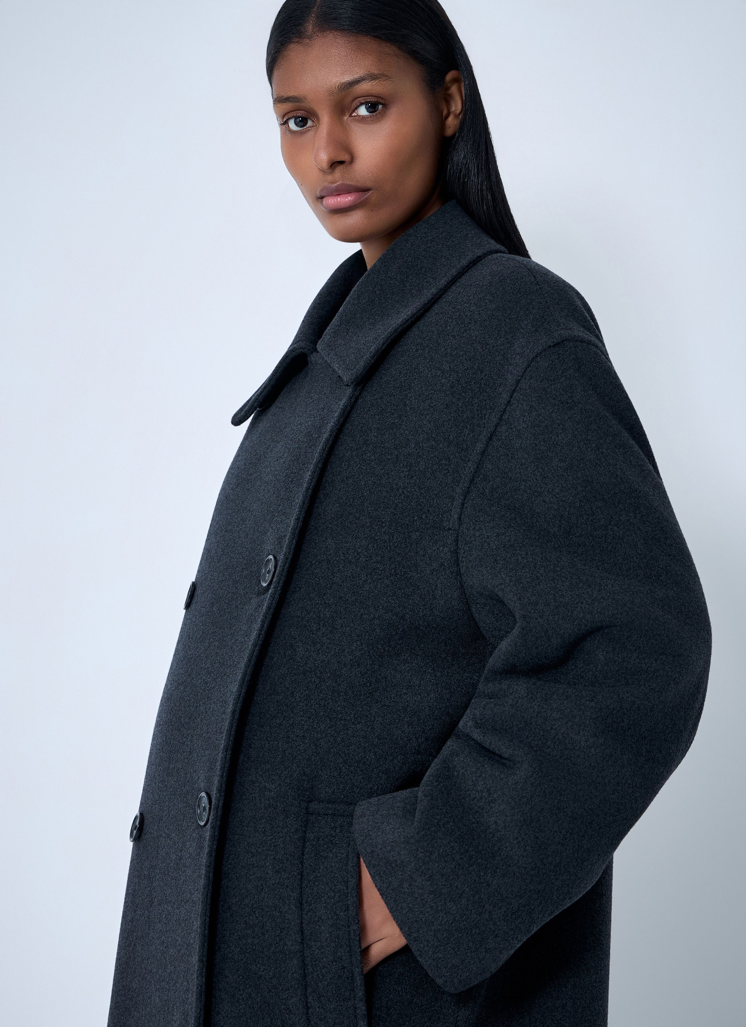 Toteme Shield Coat (Fr 34) in Gray, Women's (Size Xs) — image 5 of 6