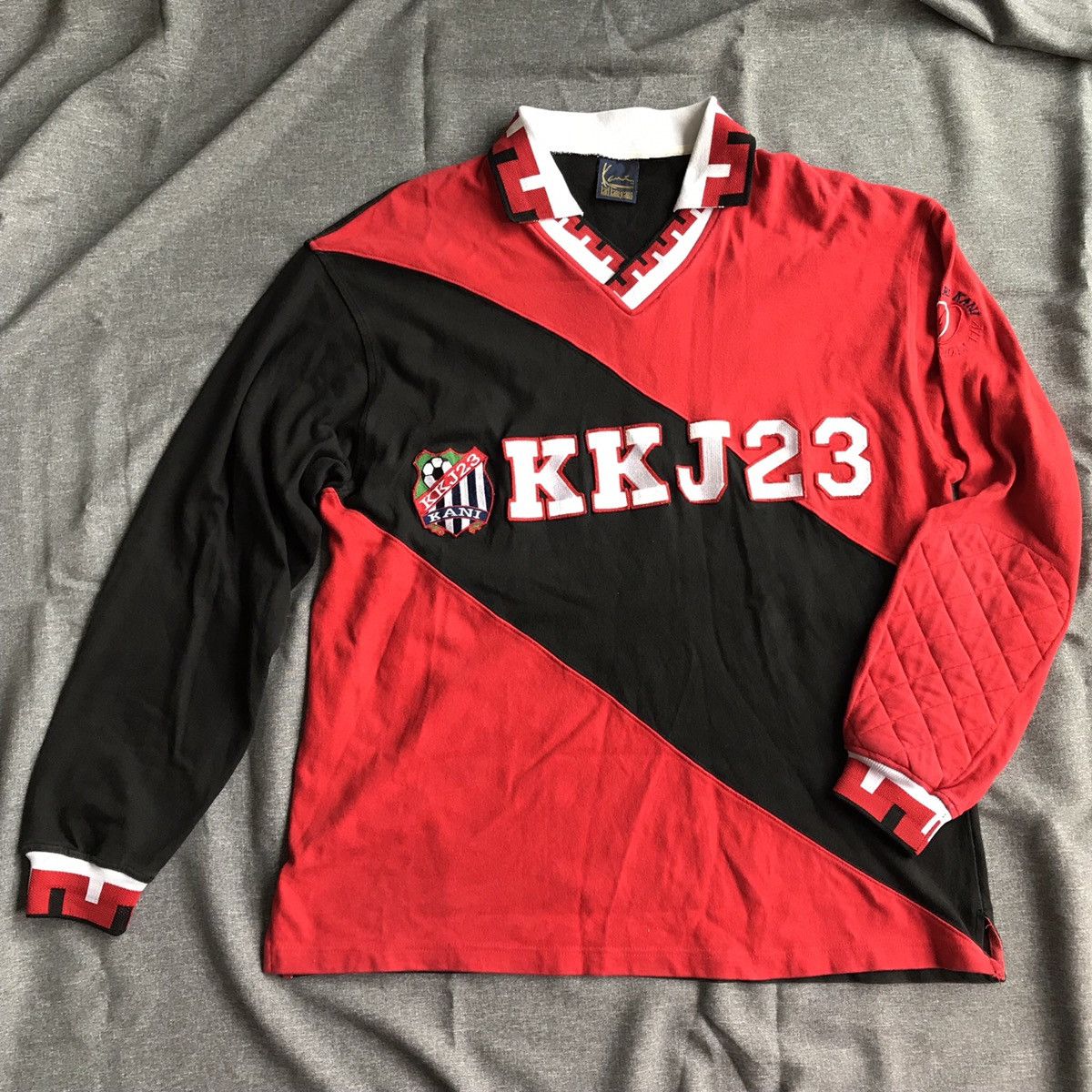 Maillot Vintage Football Karl Kani Années 90 - Taille XL Jaune #23 - Neuf Avec Étiquette