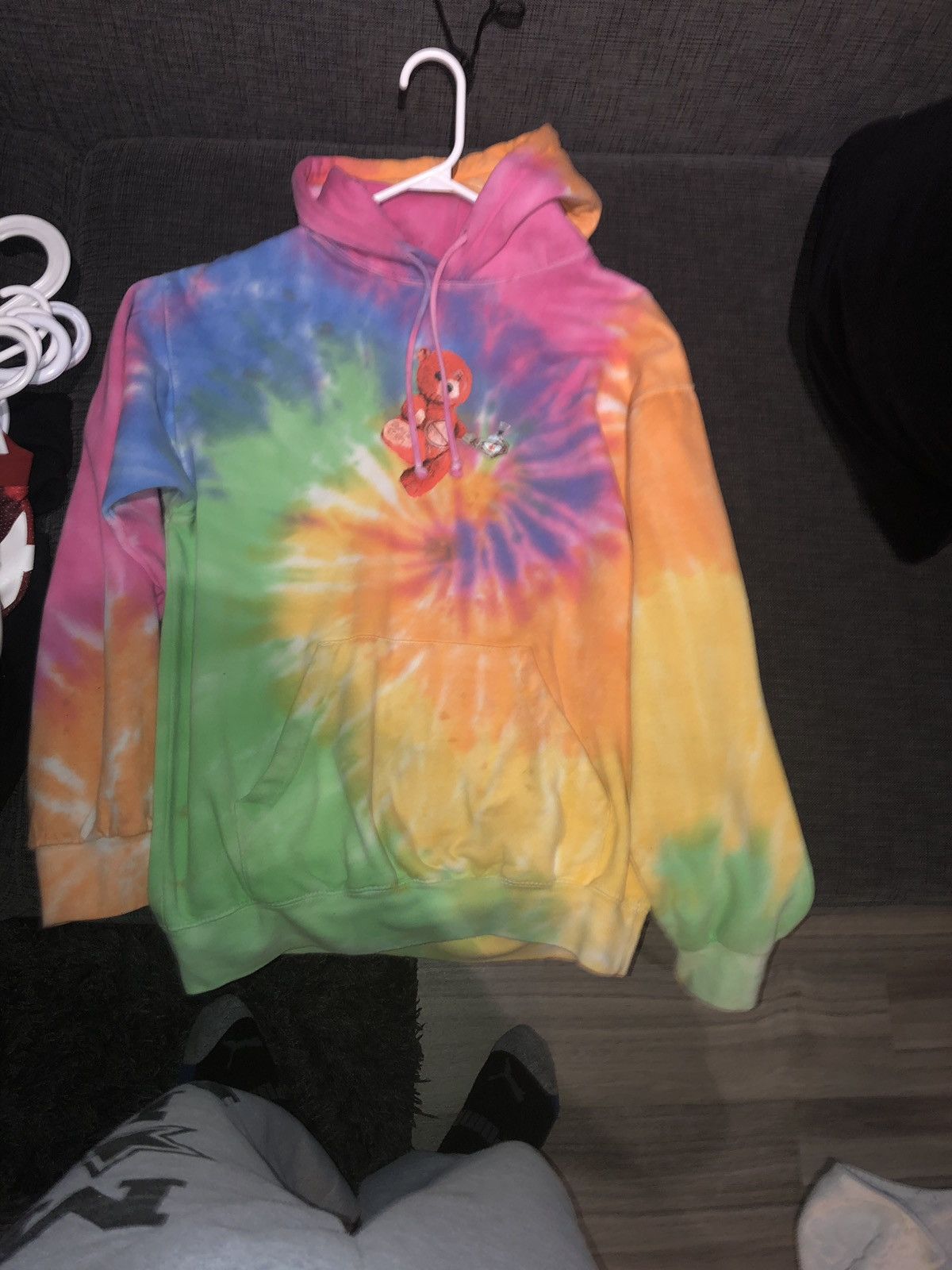 Travis Scott Astroworld Tie Dye Teddy Bear Hoodie Grailed