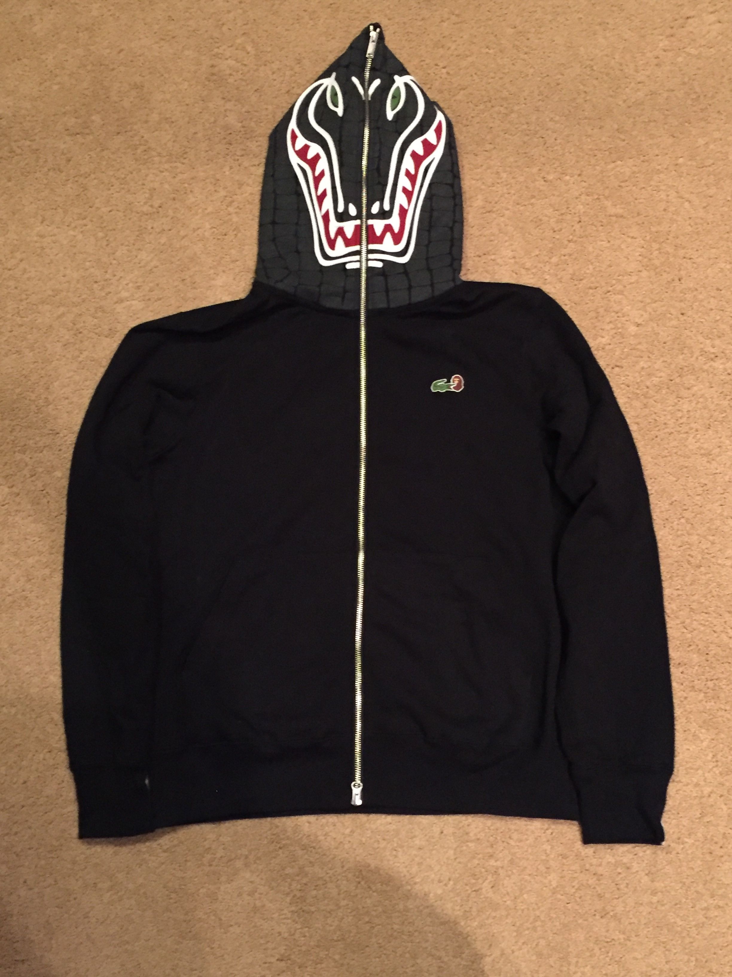 Bape Bape x Lacoste Shark Alligator Hoodie Grailed