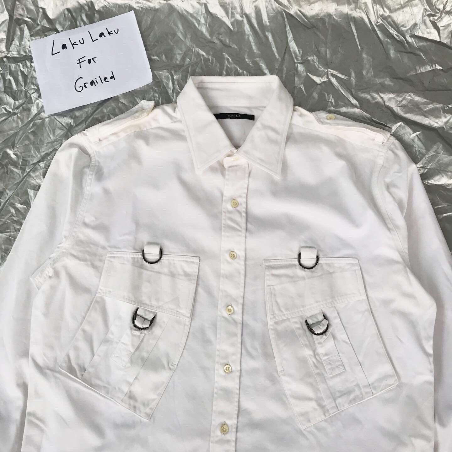 Vintage Gucci White Dress Shirt store with pocket