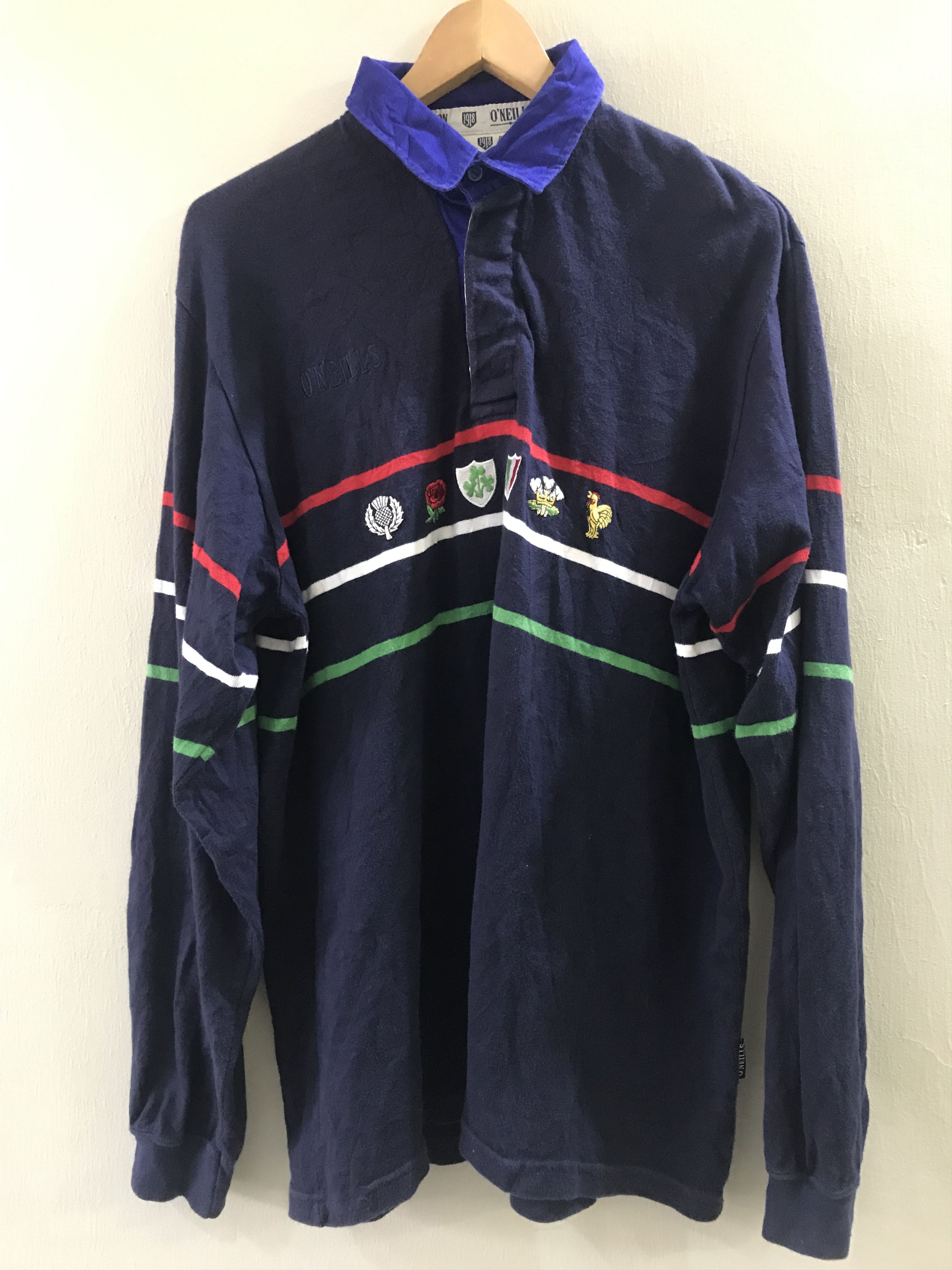 O'NEILL'S IRELAND RUGBY LONG SLEEVE SHIRT JERSEY