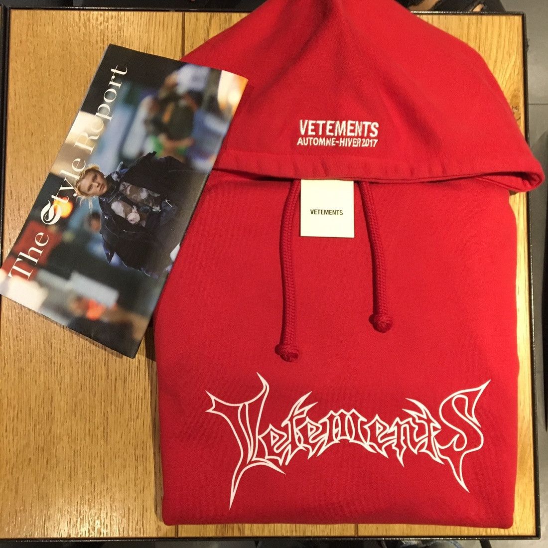 Vetements red hoodie sales