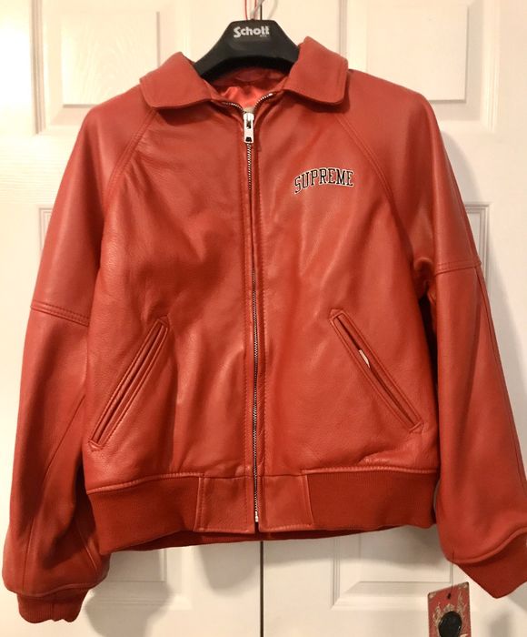 Supreme Supreme Schott Martin Wong 8 Ball Leather Jacket Red | Grailed