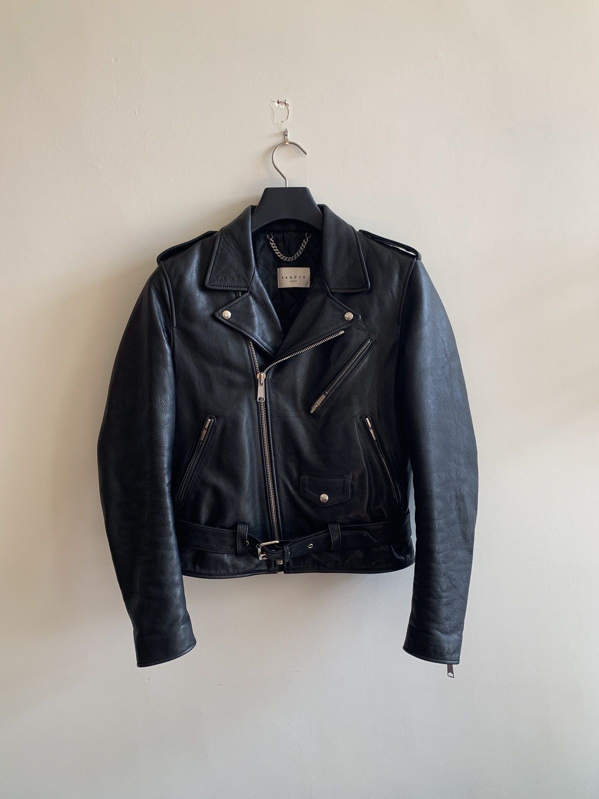 Sandro Ramones Leather Biker Jacket