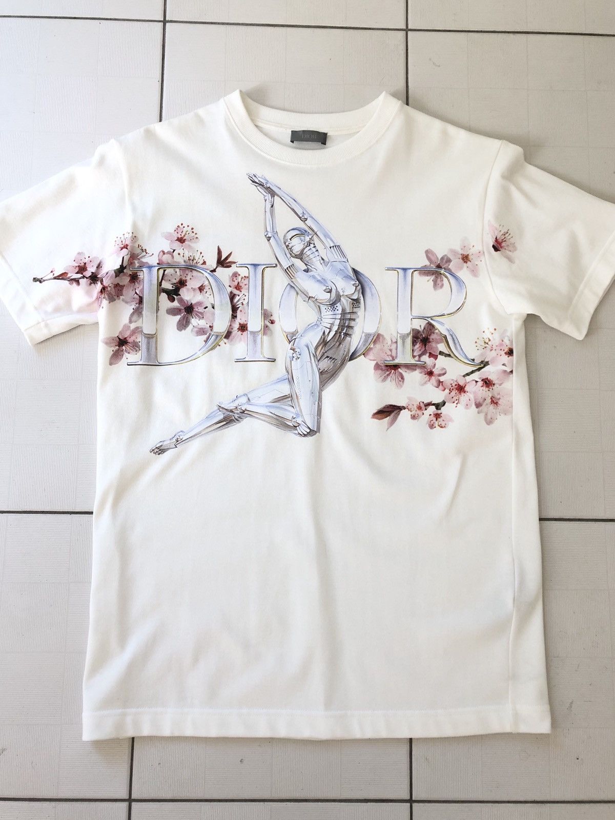 SzXS Dior SORAYAMA Robot White print t shirt