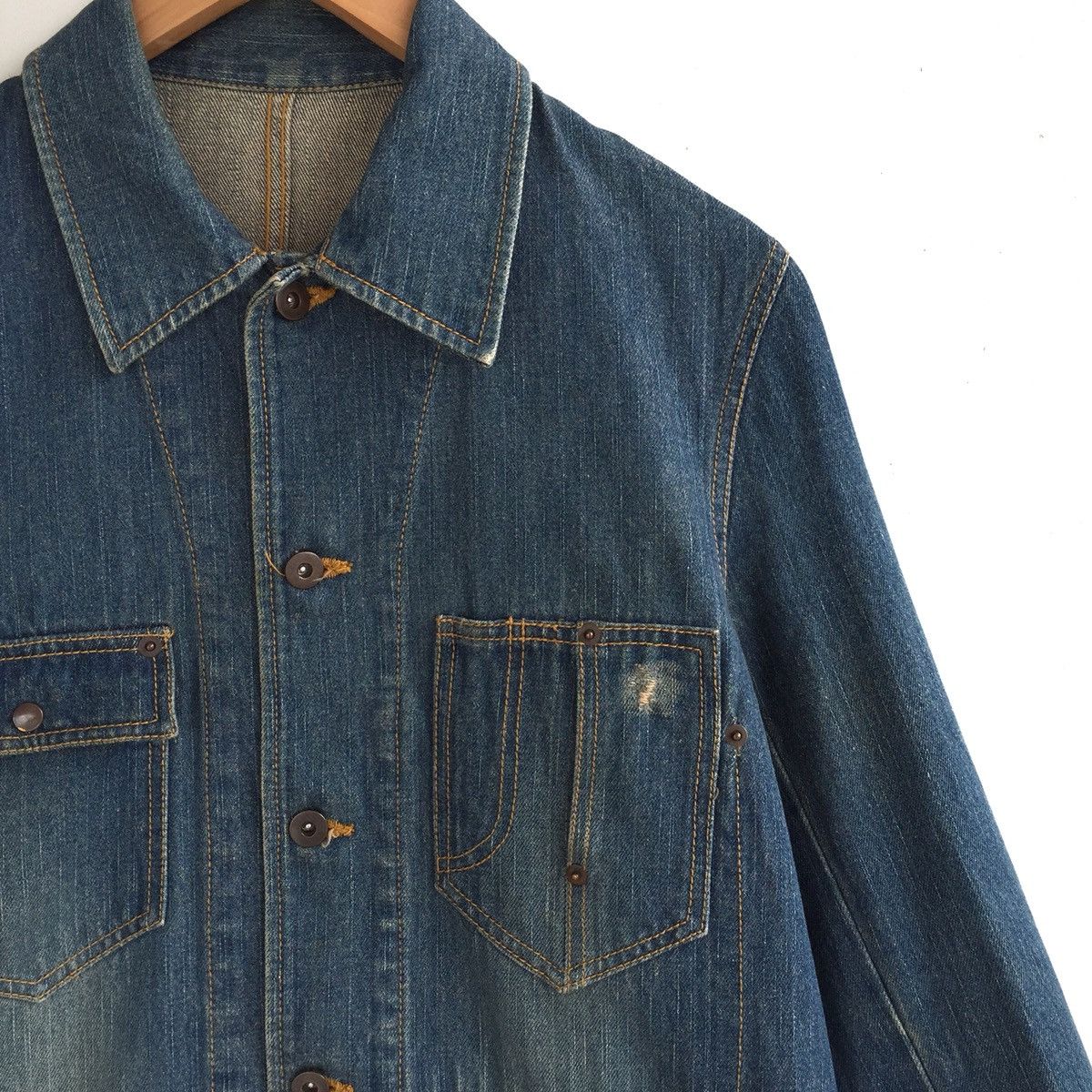 Japanese Brand Japanese Brand Canton Four Pocket Distressed Denim Jacket Size US M / EU 48-50 / 2 - 6 Thumbnail
