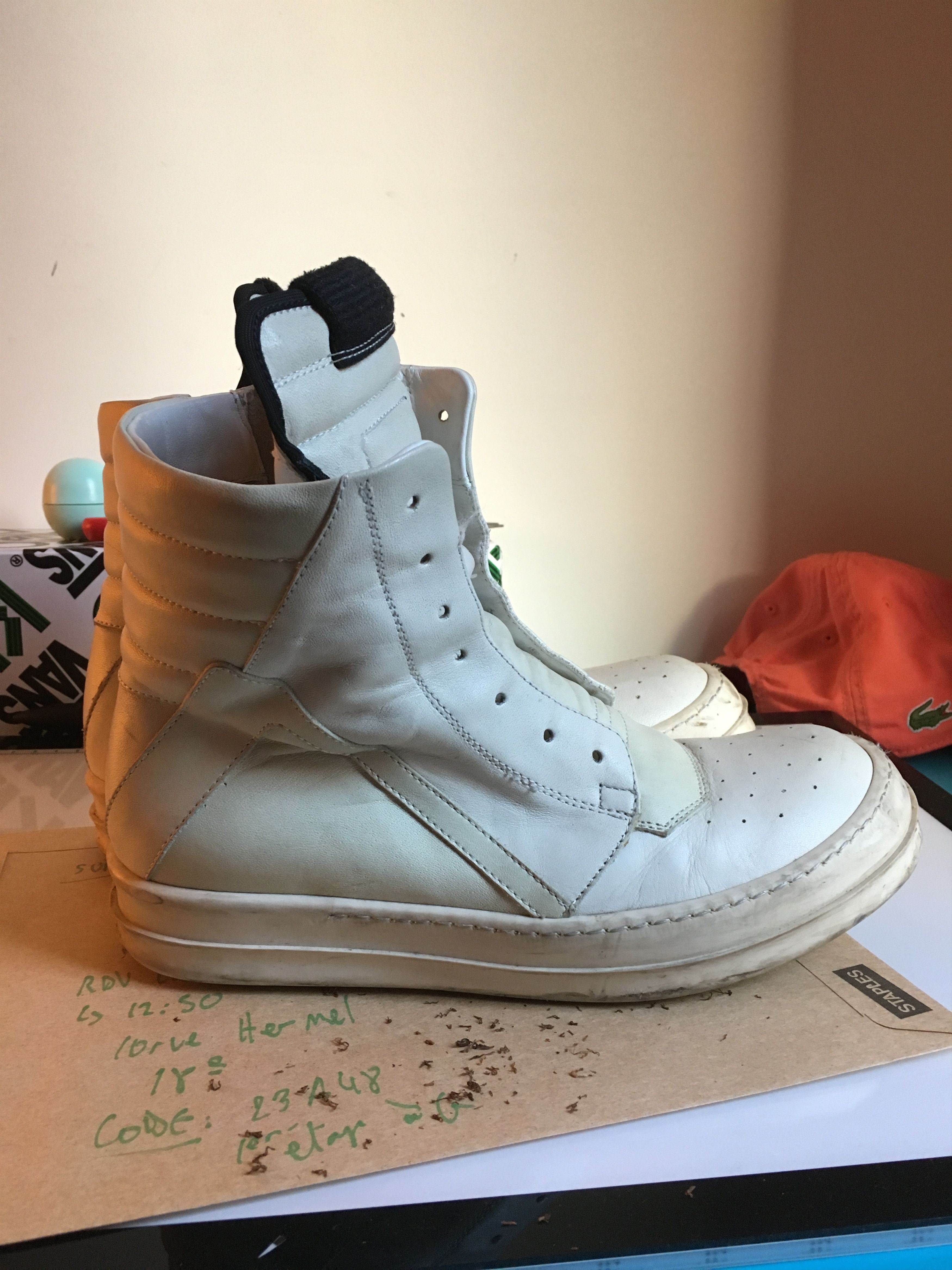 Rick Owens Short Tongue Geobasket Milk White Grailed