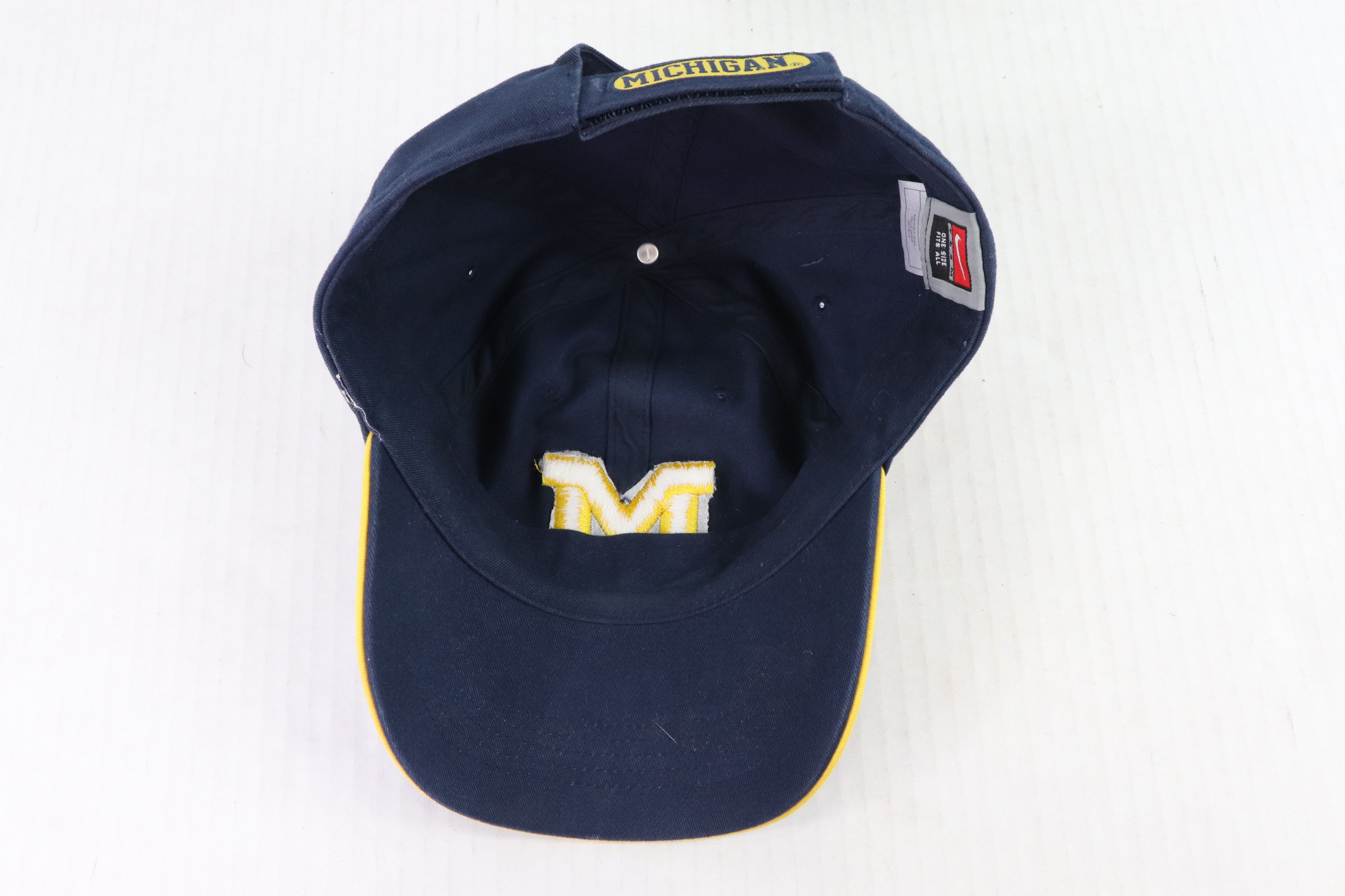 Vintage Vintage 90s Nike Michigan Wolverines Football Rose Bowl Adjustable Dad Hat Blue Size ONE SIZE - 6 Thumbnail