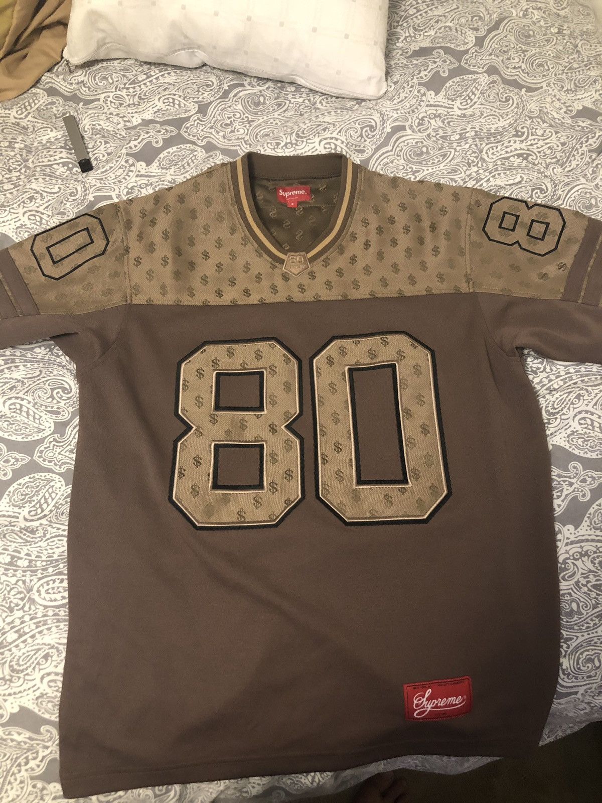Supreme Monogram Football Jersey Red Men's - SS18 - US