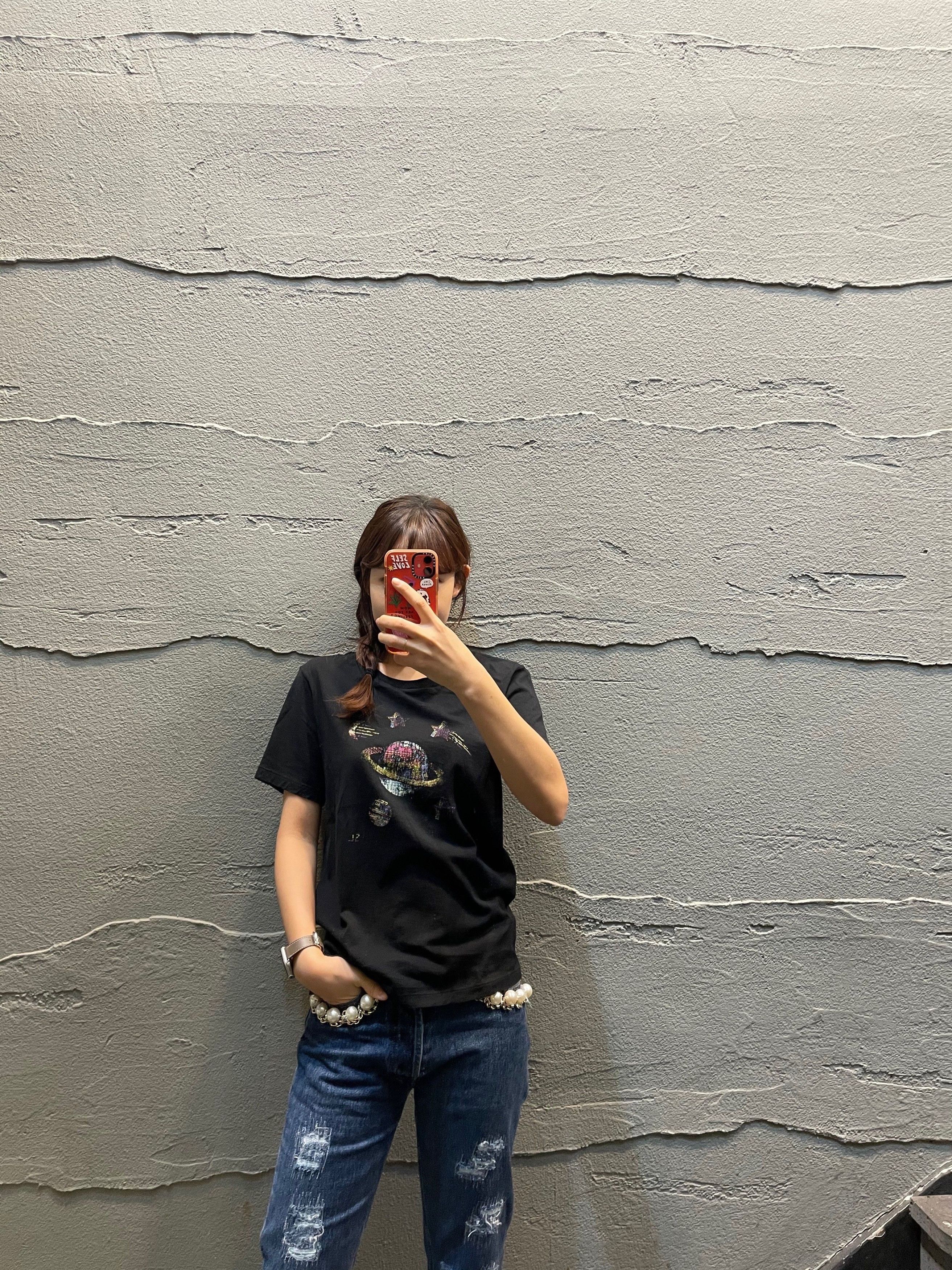 Yves Saint Laurent Black Universe T-Shirt Size S / US 4 / IT 40 - 3 Thumbnail