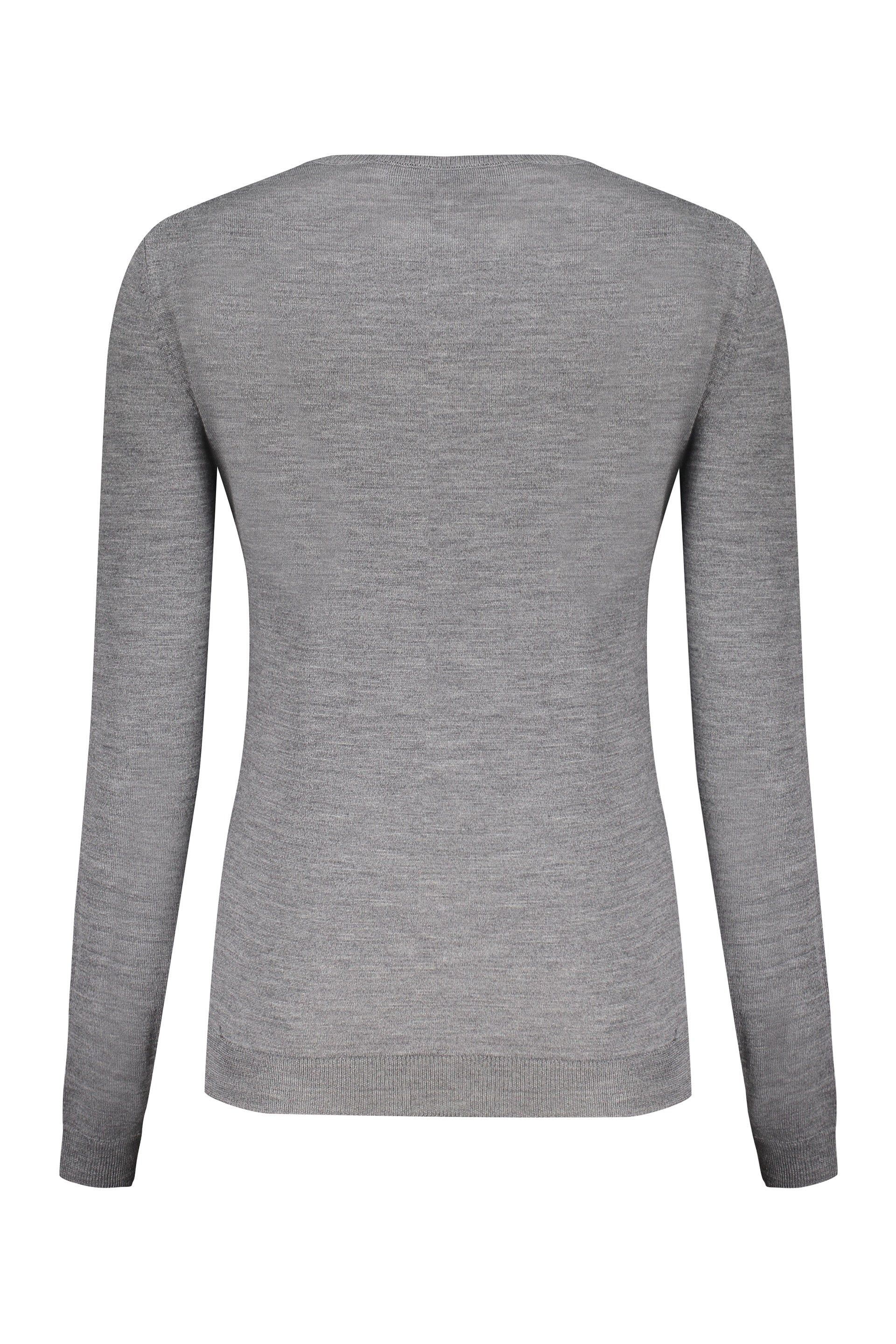 Valentino WOMEN'S GREY WOOL LOGO SWEATER Size M / US 6-8 / IT 42-44 - 2 Thumbnail