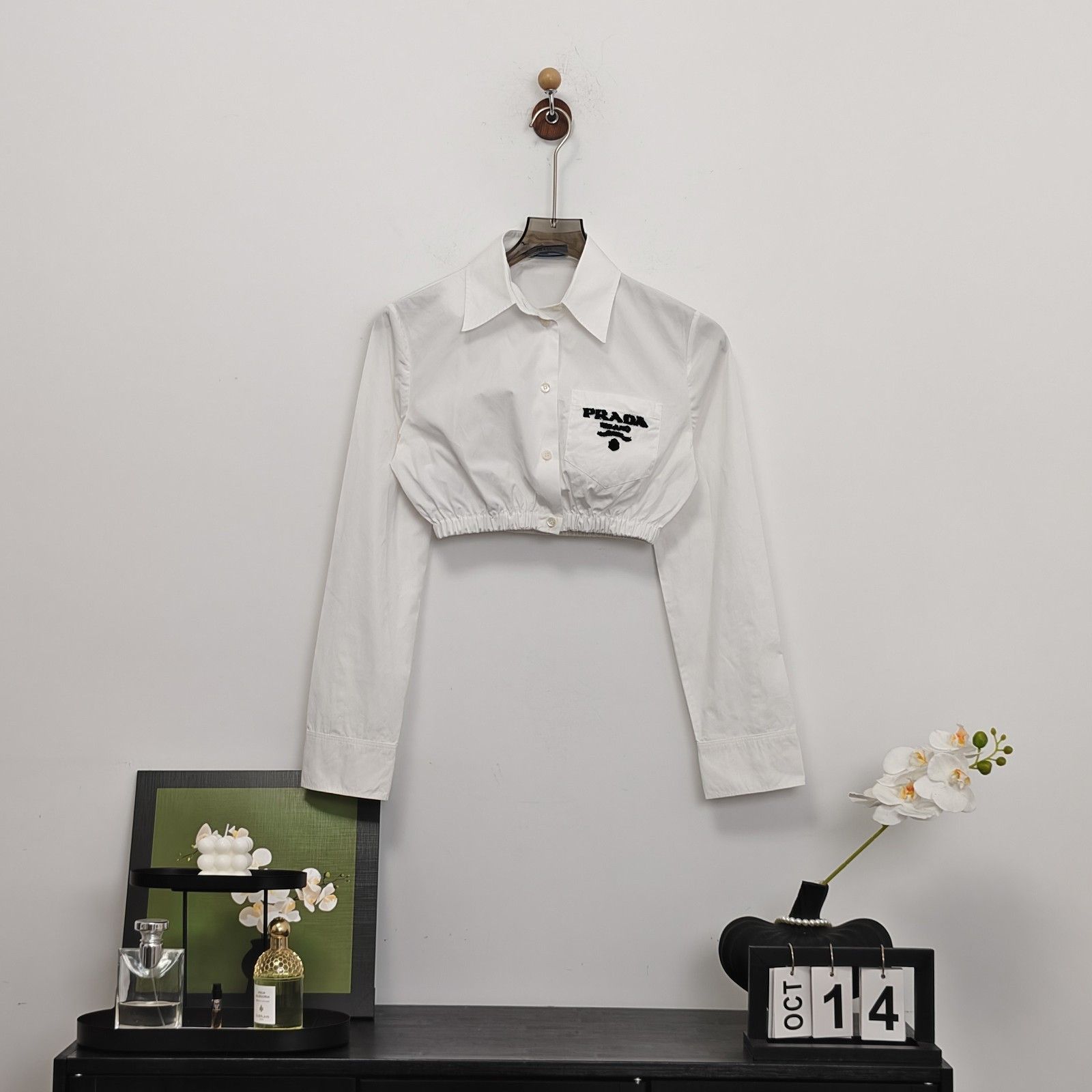 Prada Prada Embroidered Logo Poplin Shirt Size 36 Size XS / US 0-2 / IT 36-38 - 2 Thumbnail