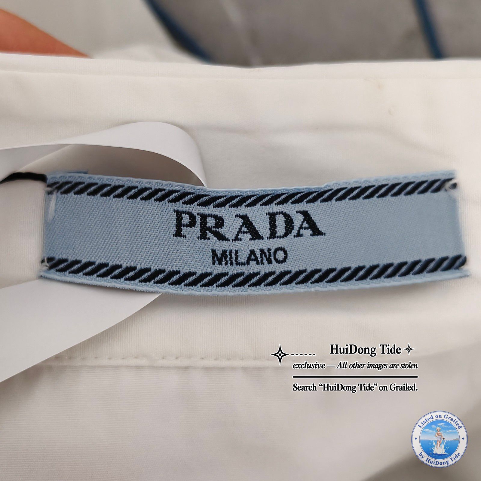 Prada Prada Embroidered Logo Poplin Shirt Size 36 Size XS / US 0-2 / IT 36-38 - 4 Thumbnail