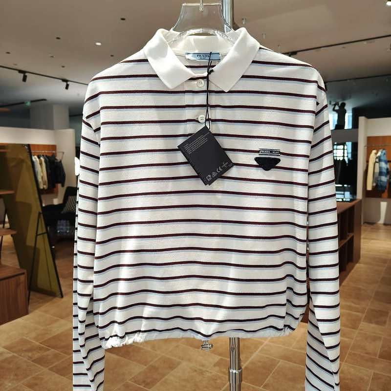 Prada Prada Striped Long Sleeve Polo Size 36 Size XS / US 0-2 / IT 36-38 - 6 Thumbnail