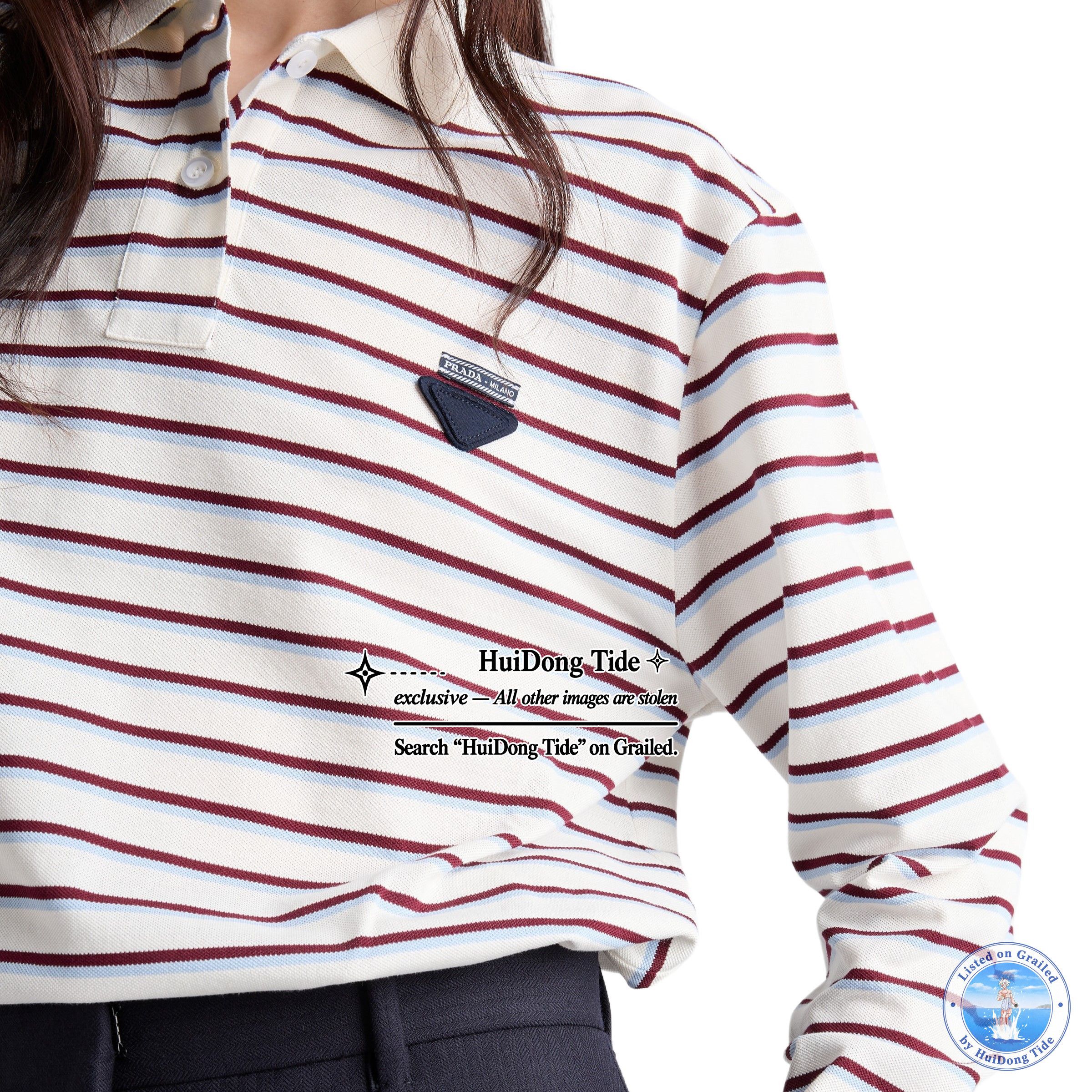 Prada Prada Striped Long Sleeve Polo Size 36 Size XS / US 0-2 / IT 36-38 - 13 Thumbnail