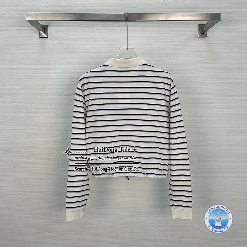 Prada Prada Striped Long Sleeve Polo Size 36 Size XS / US 0-2 / IT 36-38 - 3 Thumbnail