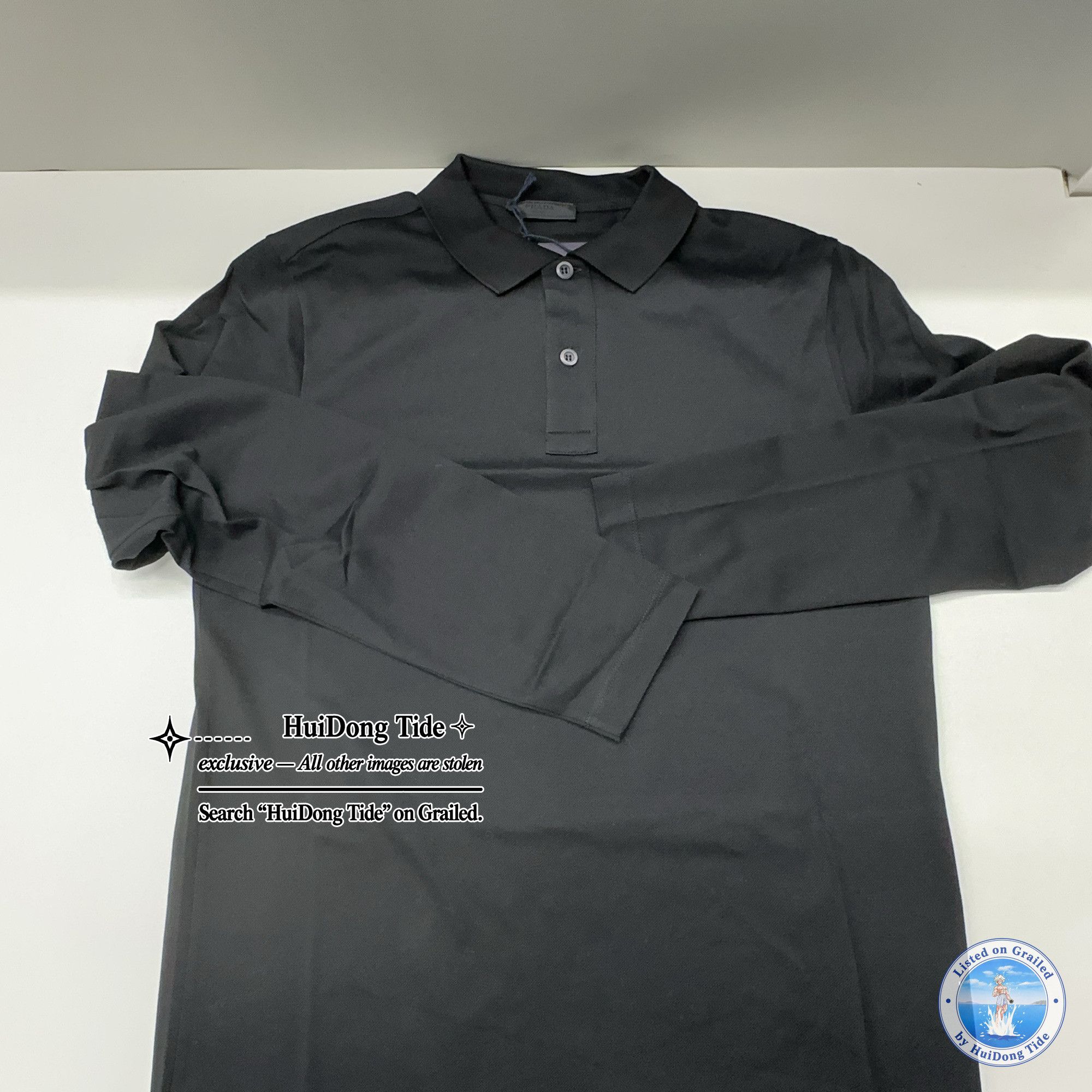 Prada Prada Piquet Long Sleeve Polo Size M Size US M / EU 48-50 / 2 - 6 Thumbnail