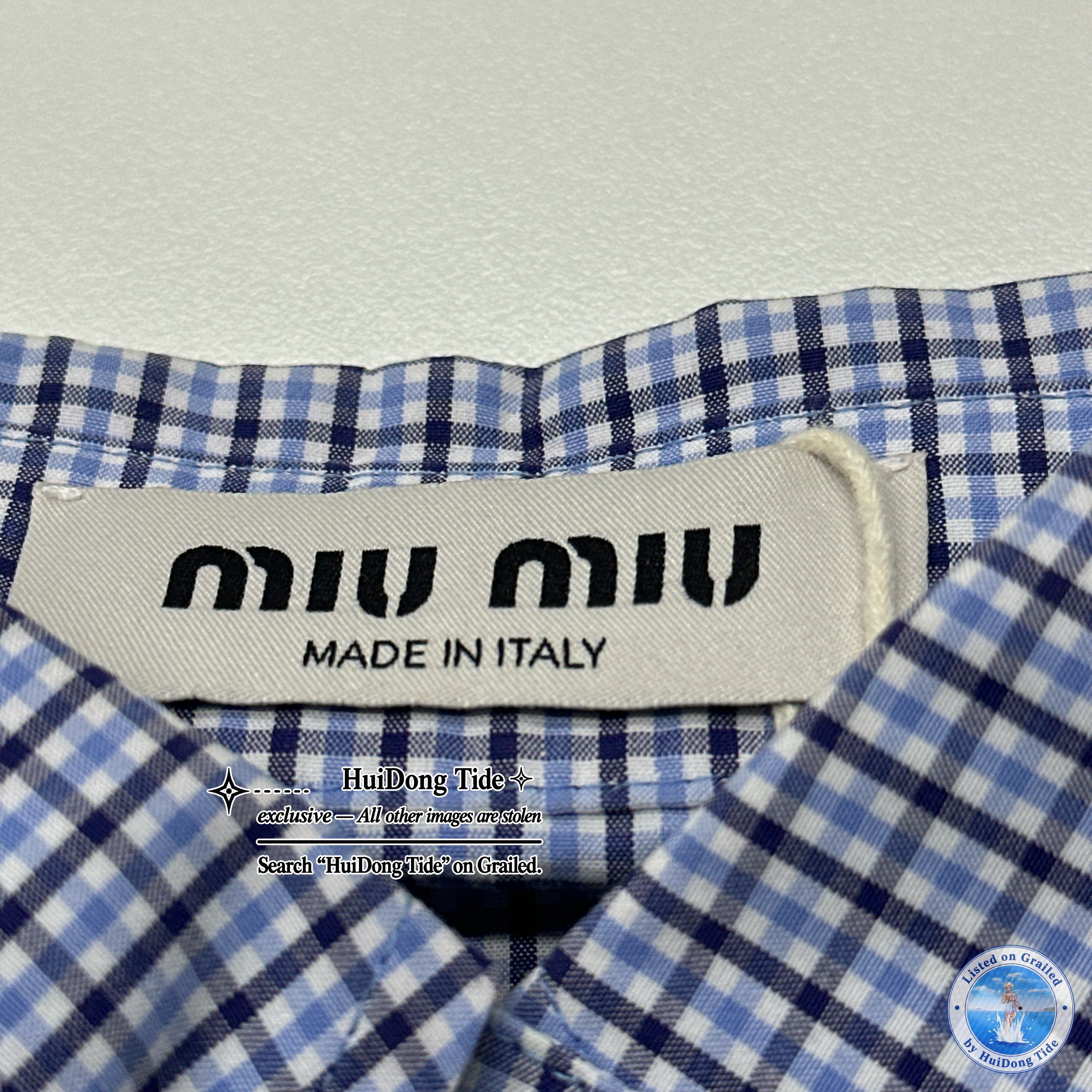Miu Miu Miu Miu Gingham Check Logo Button Up Shirt Size 40 Size S / US 4 / IT 40 - 5 Thumbnail