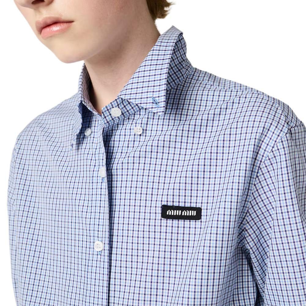 Miu Miu Miu Miu Gingham Check Logo Button Up Shirt Size 40 Size S / US 4 / IT 40 - 12 Thumbnail