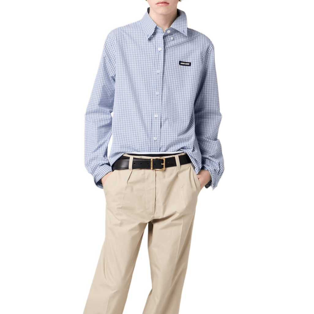 Miu Miu Miu Miu Gingham Check Logo Button Up Shirt Size 40 Size S / US 4 / IT 40 - 10 Thumbnail