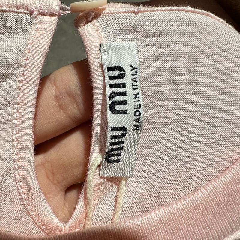 Miu Miu Miu Miu Crystal Logo Long Sleeve T-Shirt Size M Size M / US 6-8 / IT 42-44 - 4 Thumbnail