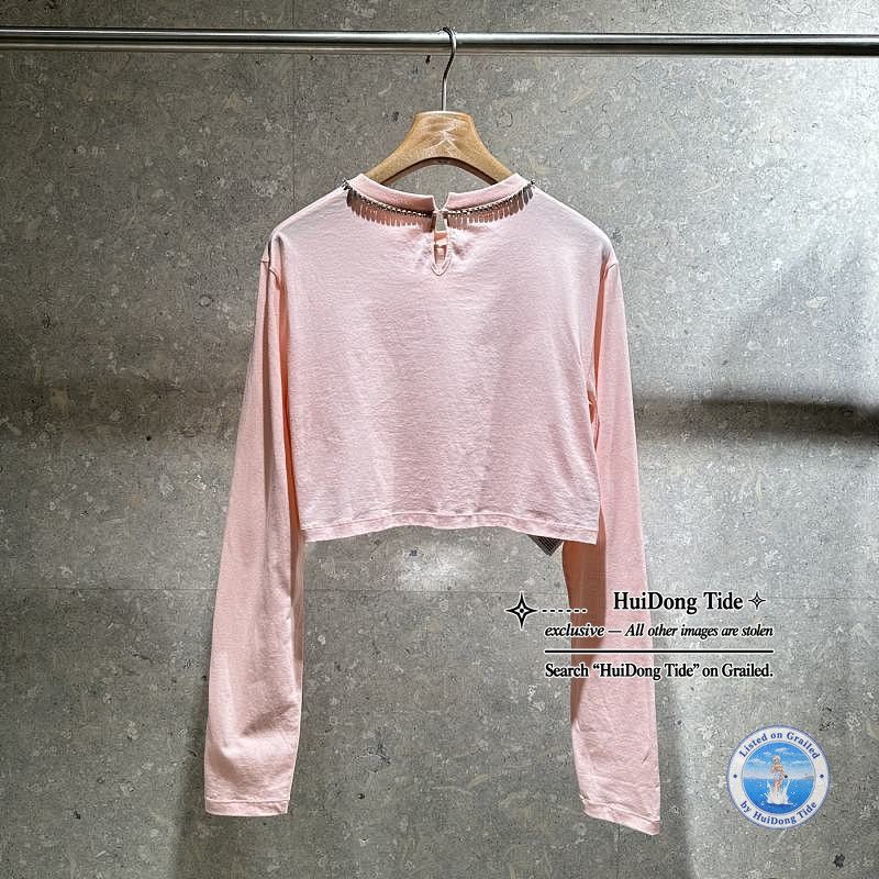 Miu Miu Miu Miu Crystal Logo Long Sleeve T-Shirt Size M Size M / US 6-8 / IT 42-44 - 3 Thumbnail