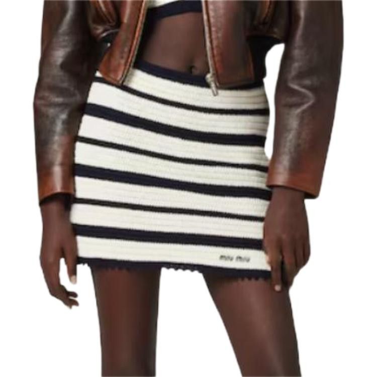 Miu Miu Miu Miu Striped Knit Mini Skirt Size 40 Size 27" / US 4 / IT 40 - 10 Thumbnail