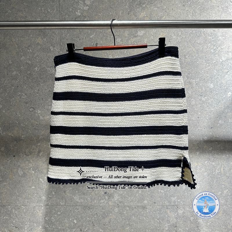 Miu Miu Miu Miu Striped Knit Mini Skirt Size 40 Size 27" / US 4 / IT 40 - 3 Thumbnail