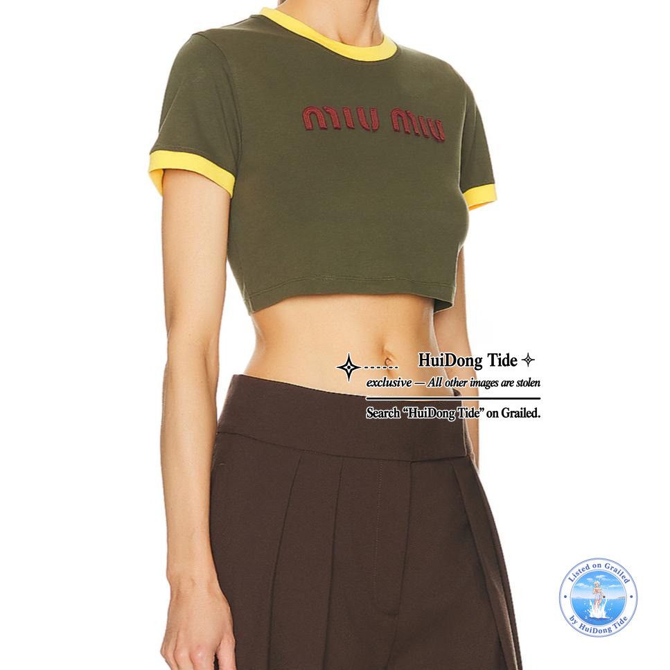 Miu Miu Miu Miu Logo Embroidered Crop Top Size M Size M / US 6-8 / IT 42-44 - 10 Thumbnail