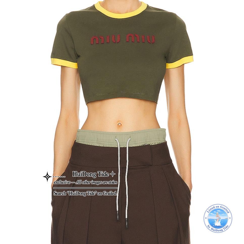 Miu Miu Miu Miu Logo Embroidered Crop Top Size M Size M / US 6-8 / IT 42-44 - 9 Thumbnail