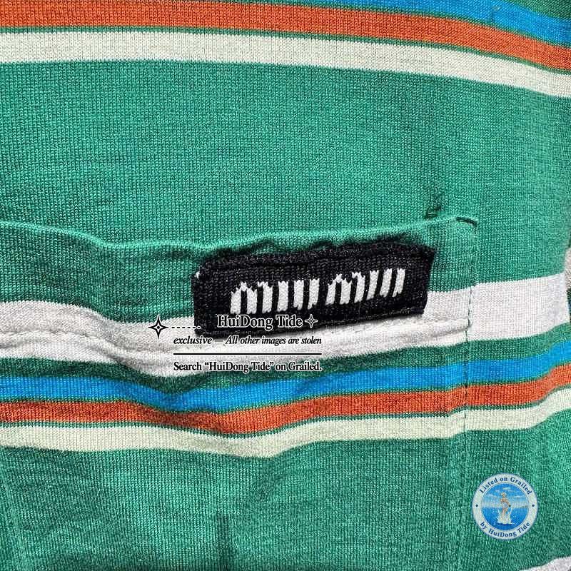 Miu Miu Miu Miu Striped Logo Pocket T-Shirt Size S Size S / US 4 / IT 40 - 7 Thumbnail