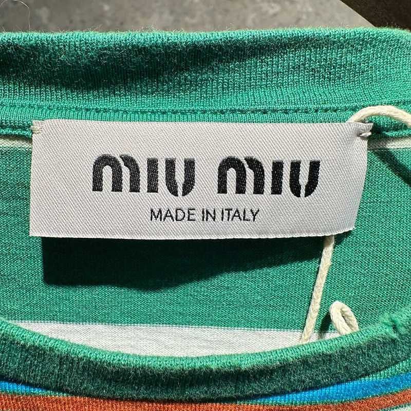 Miu Miu Miu Miu Striped Logo Pocket T-Shirt Size S Size S / US 4 / IT 40 - 4 Thumbnail