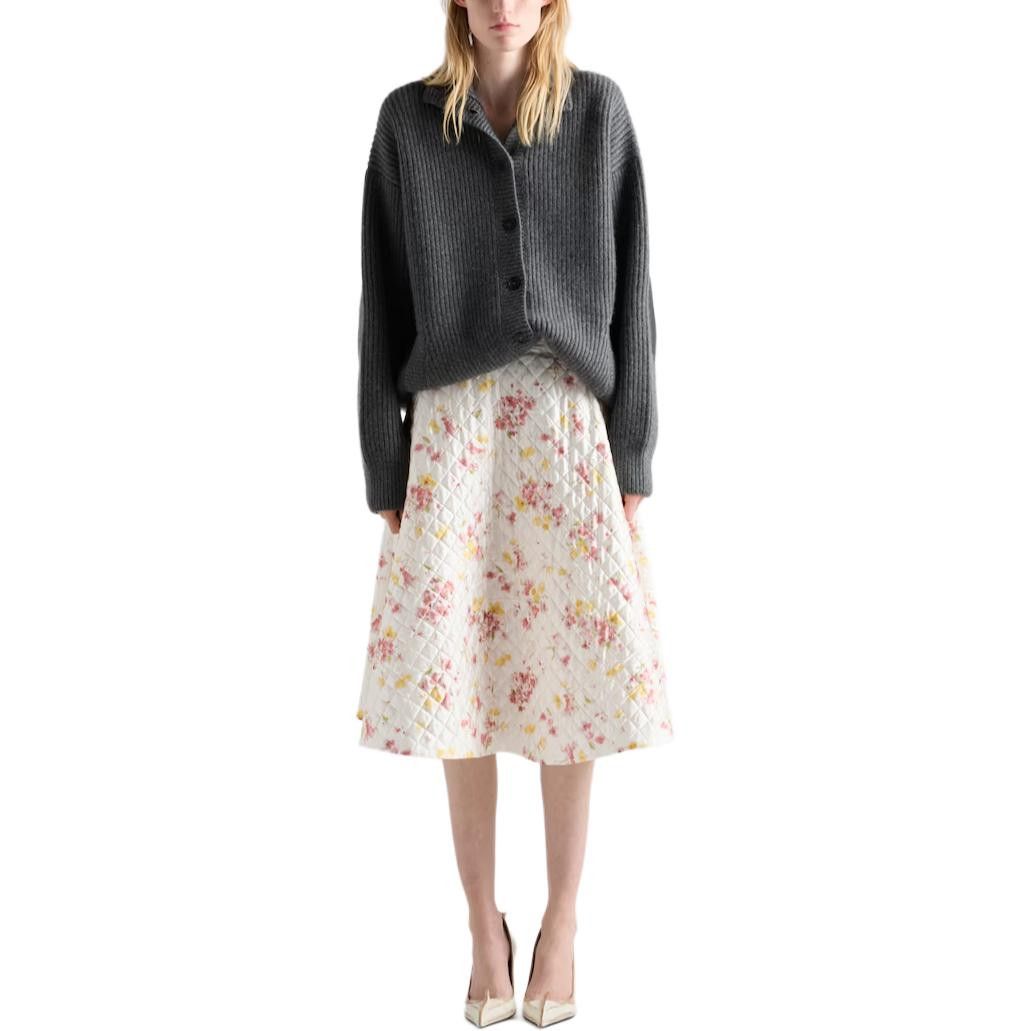 Prada Prada Floral Quilted Midi Skirt Size 36 Size 25" / US 0 / IT 36 - 9 Thumbnail