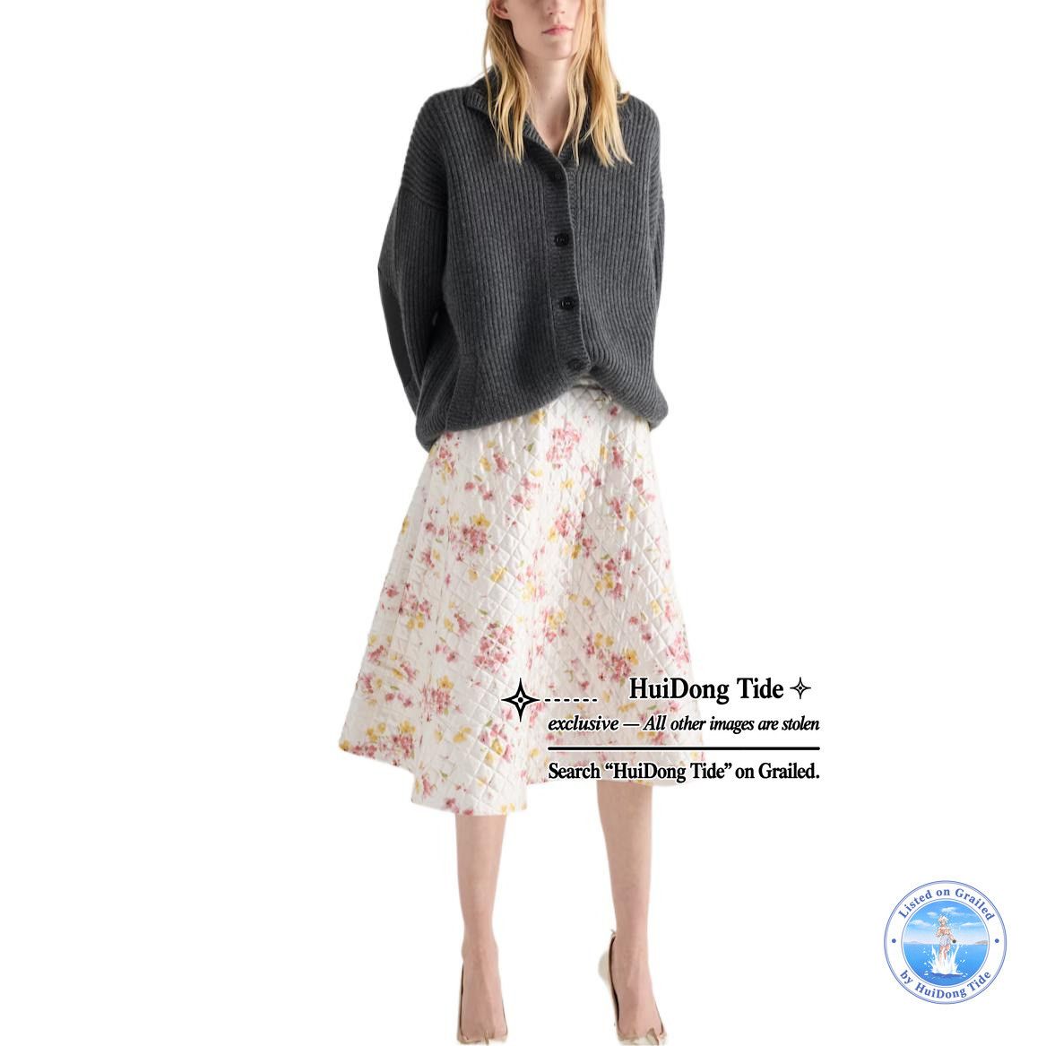 Prada Prada Floral Quilted Midi Skirt Size 36 Size 25" / US 0 / IT 36 - 10 Thumbnail
