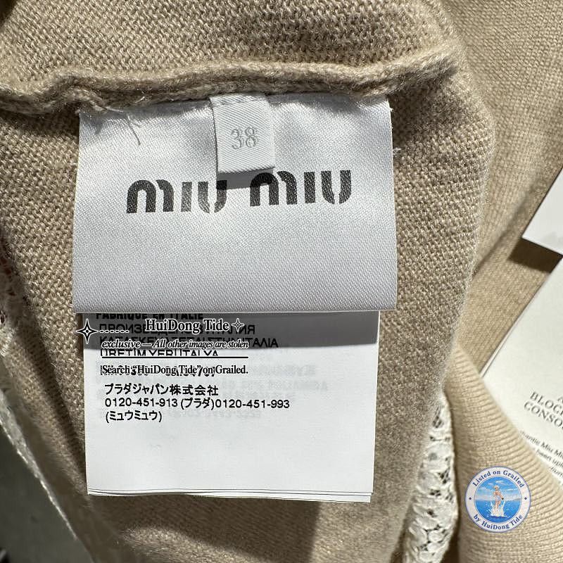 Miu Miu Miu Miu Lace Trim Cashmere Knit Top Size 38 Size XS / US 0-2 / IT 36-38 - 8 Thumbnail