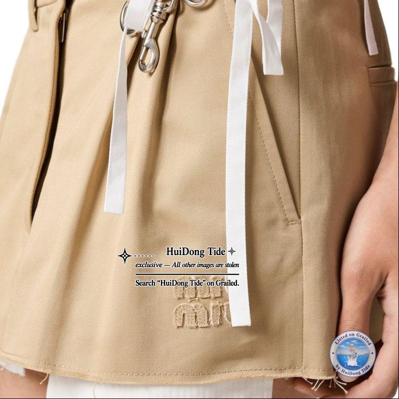 Miu Miu Miu Miu Cotton Twill Mini Skirt Size 36 Size 25" / US 0 / IT 36 - 15 Thumbnail