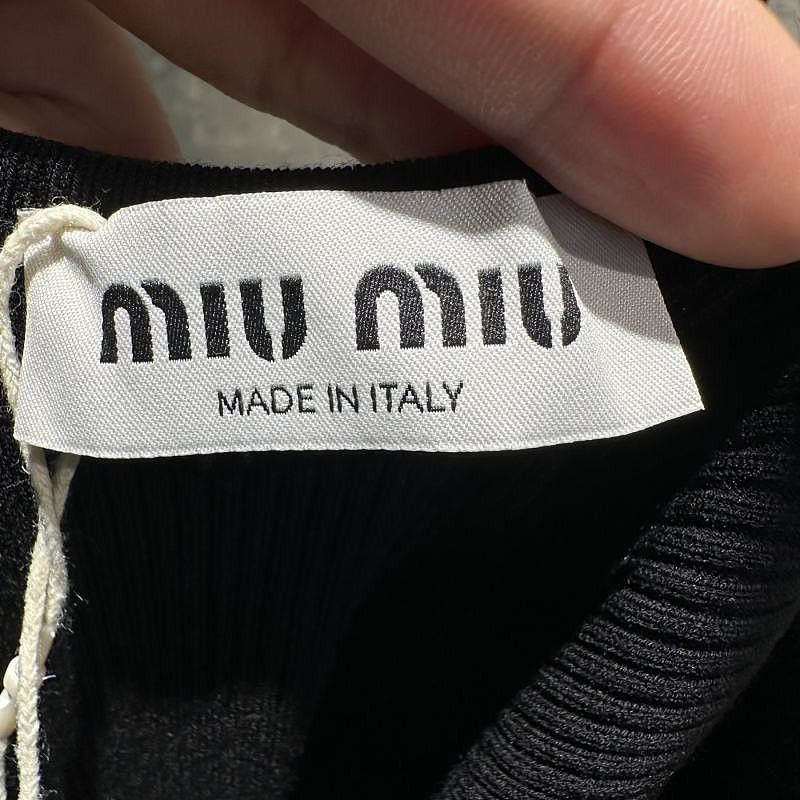 Miu Miu Miu Miu Ribbed Logo Strap Midi Dress Size 38 Size XS / US 0-2 / IT 36-38 - 4 Thumbnail