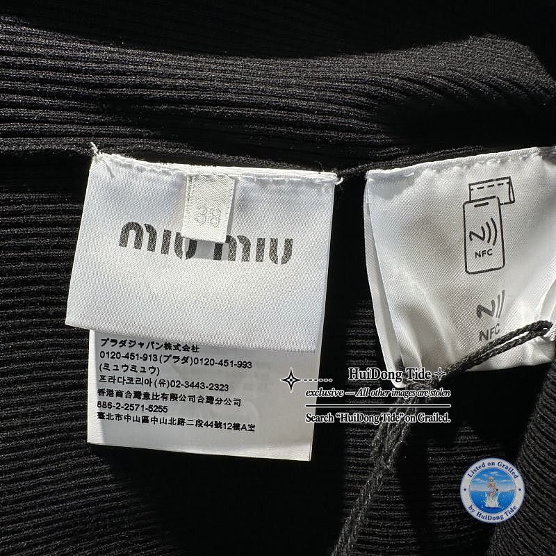 Miu Miu Miu Miu Ribbed Logo Strap Midi Dress Size 38 Size XS / US 0-2 / IT 36-38 - 5 Thumbnail