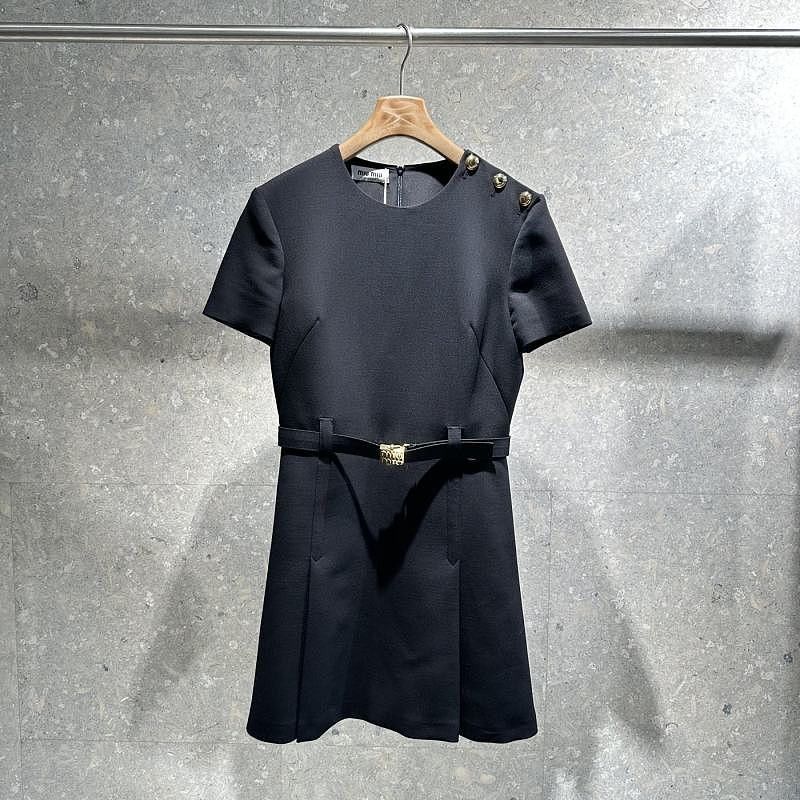 Miu Miu Miu Miu Logo Belted Mini Dress Size 42 Size M / US 6-8 / IT 42-44 - 7 Thumbnail