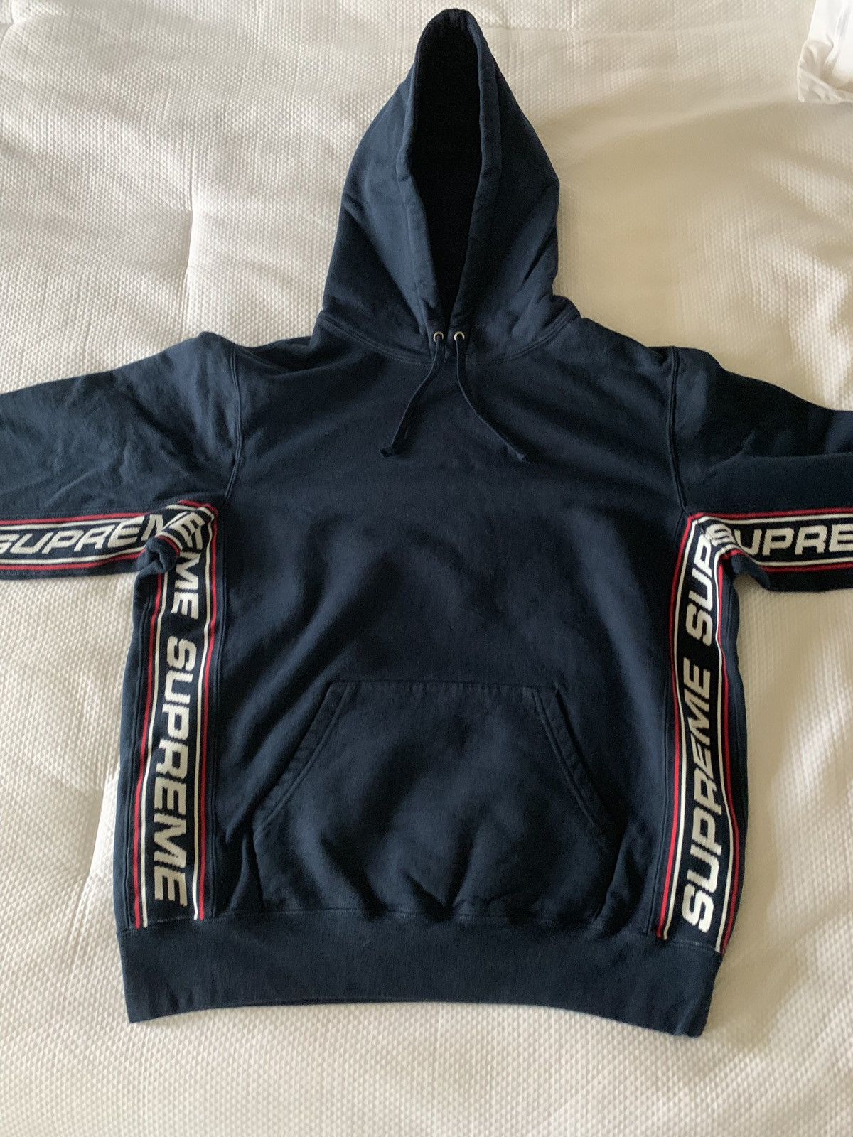 Text rib store hooded sweatshirt supreme