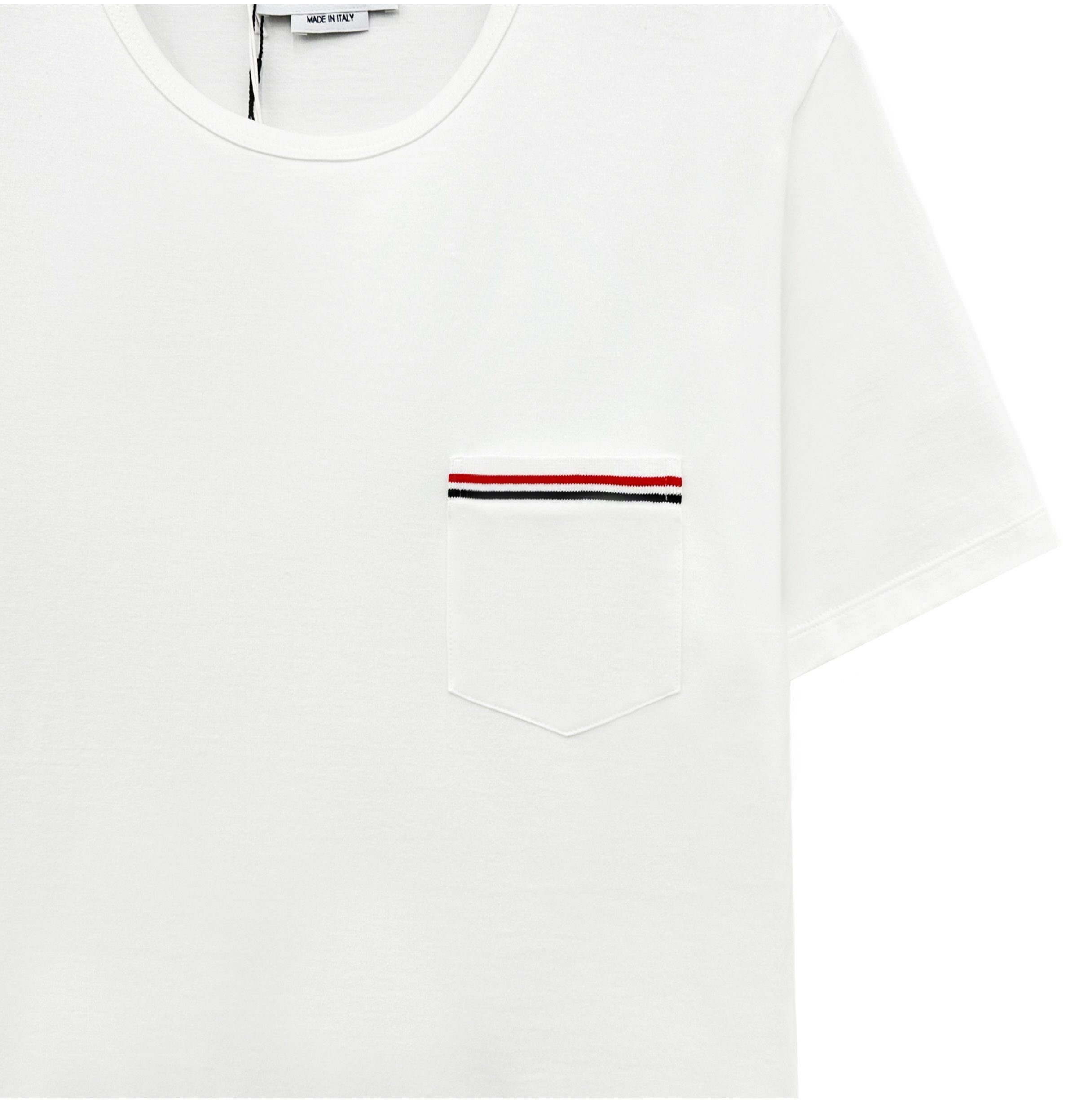 Thom Browne Three Stripes Pocket Men's Short Sleeve T-Shirt White Size US M / EU 48-50 / 2 - 8 Thumbnail