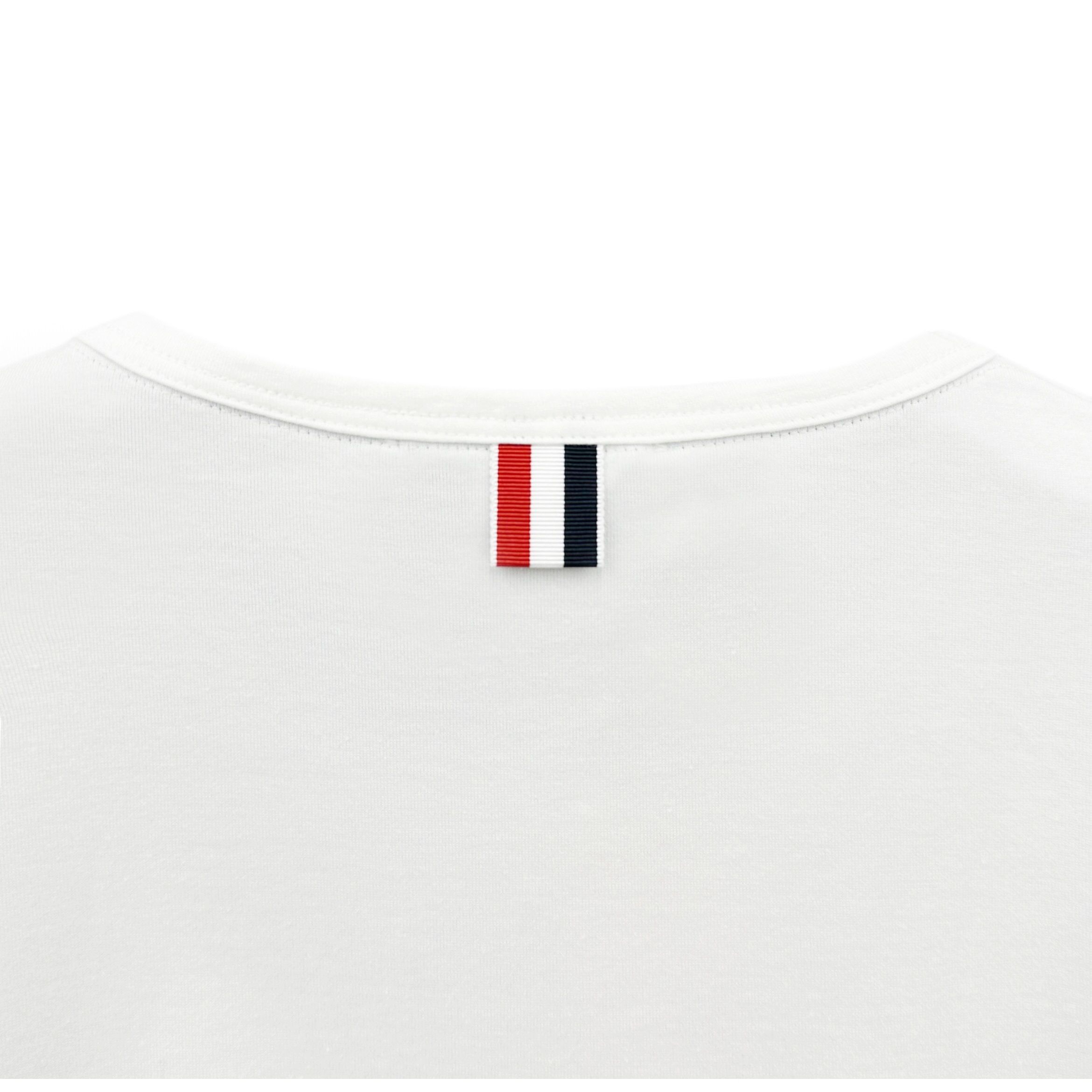 Thom Browne Three Stripes Pocket Men's Short Sleeve T-Shirt White Size US M / EU 48-50 / 2 - 5 Thumbnail